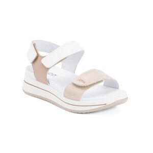 IGI&CO White Made In Italy Leather Flatform Sandals